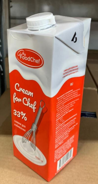 Сливки  для взбивания 33% Cream for Chef 1л