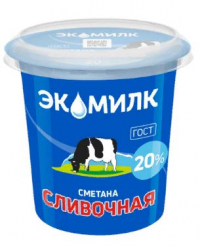 Сметана 20% Экомилк Сливочная БЗМЖ 315 г